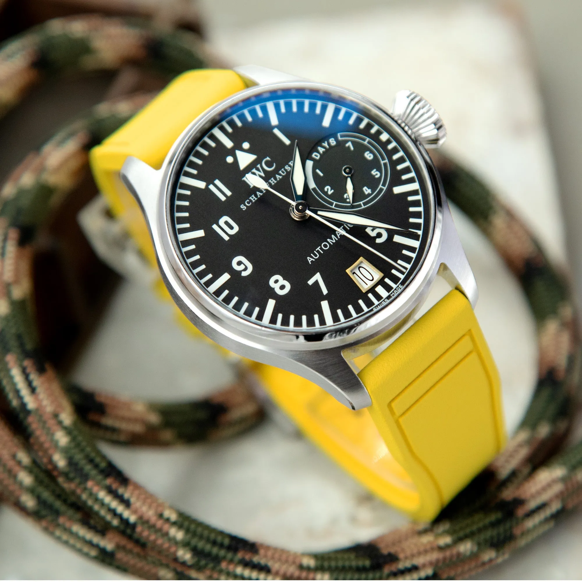 Yellow Pilot FKM Quick Release rubber strap