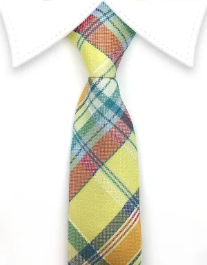 Yellow Plaid Boy's Tie