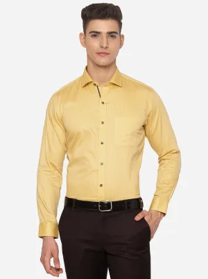 Yellow Printed Slim Fit Formal Shirt | Greenfibre