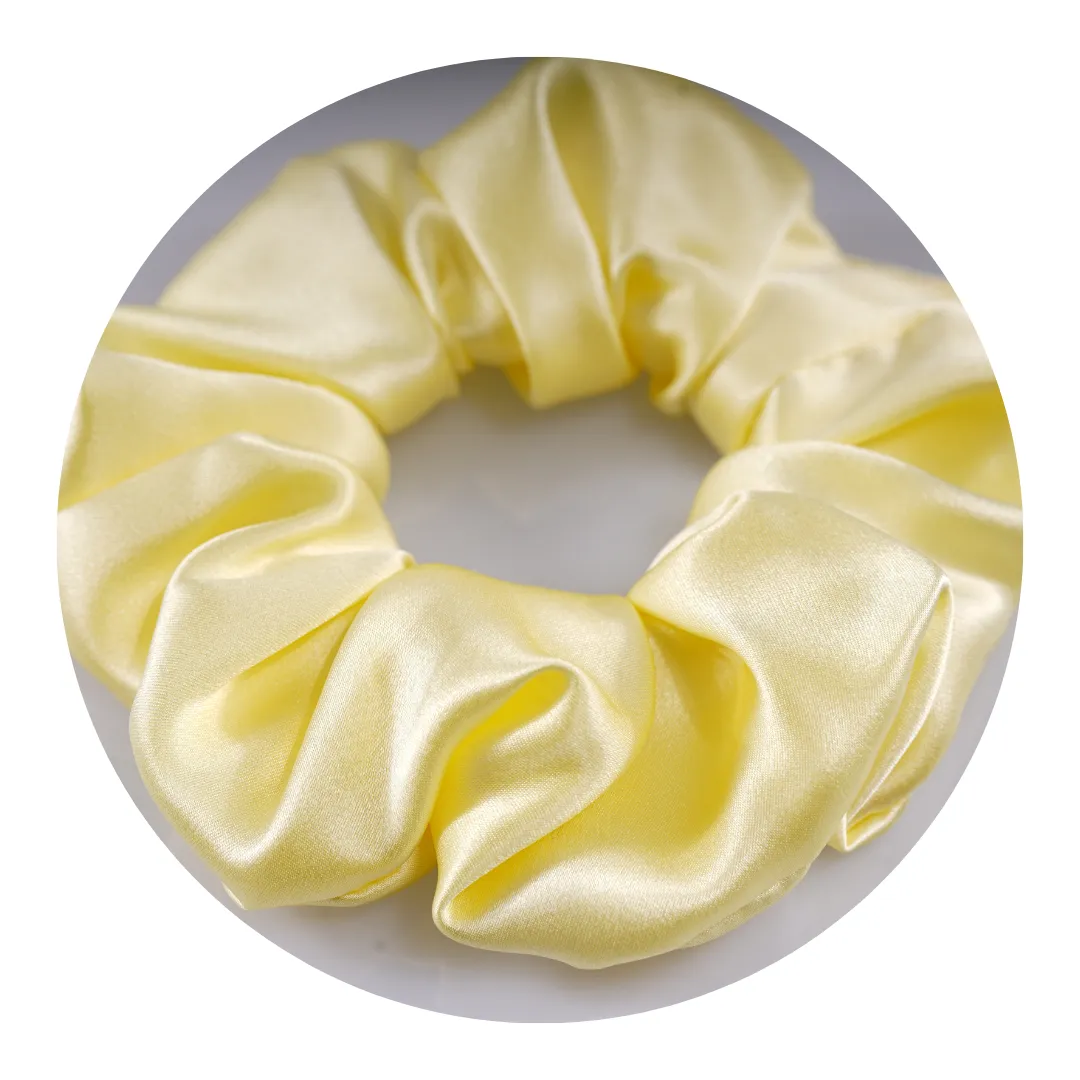 Yellow Silk Scrunchie Large