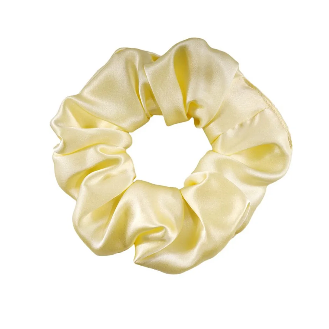 Yellow Silk Scrunchie Large