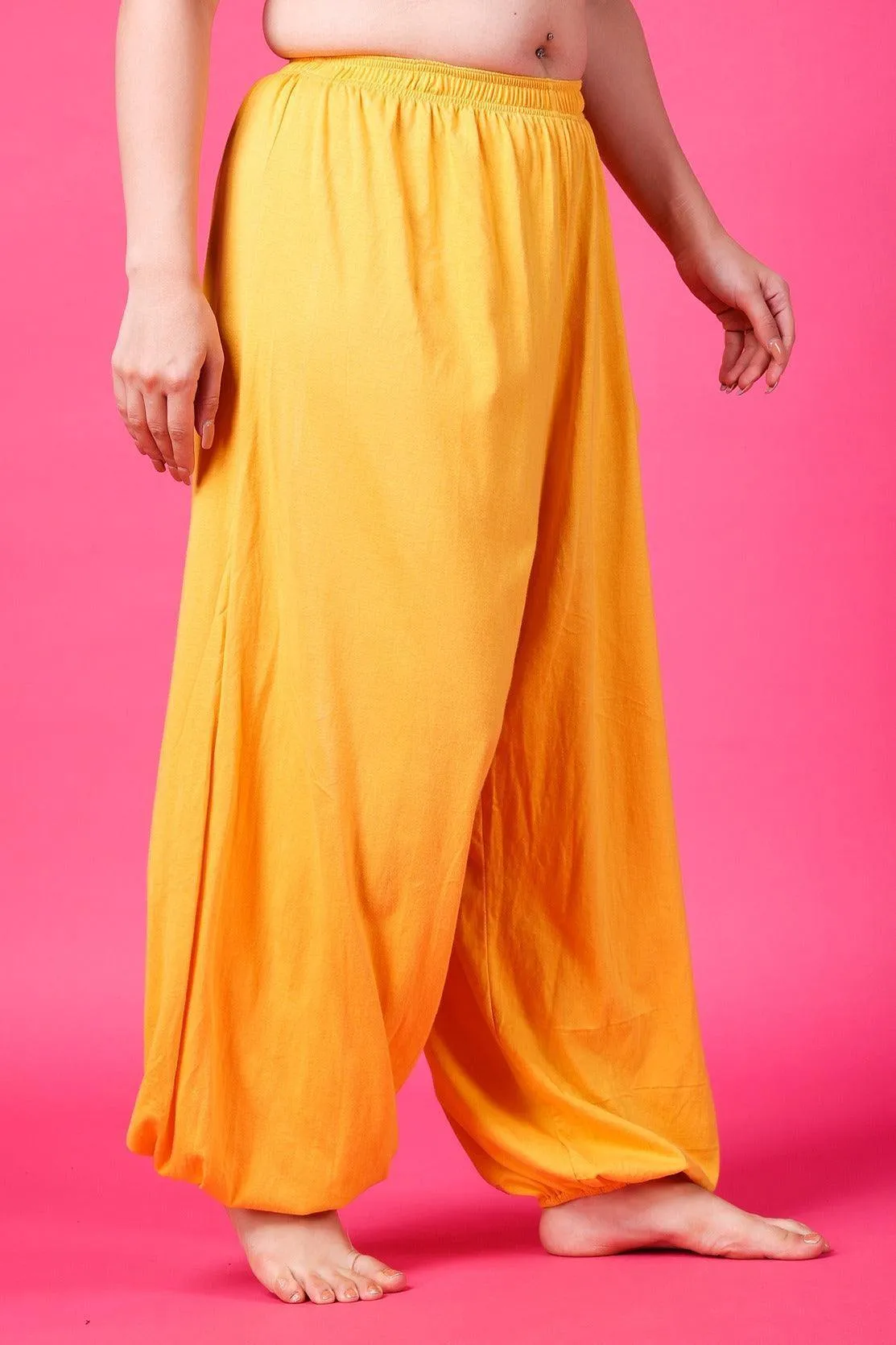 Yellow Solid Harem Pants