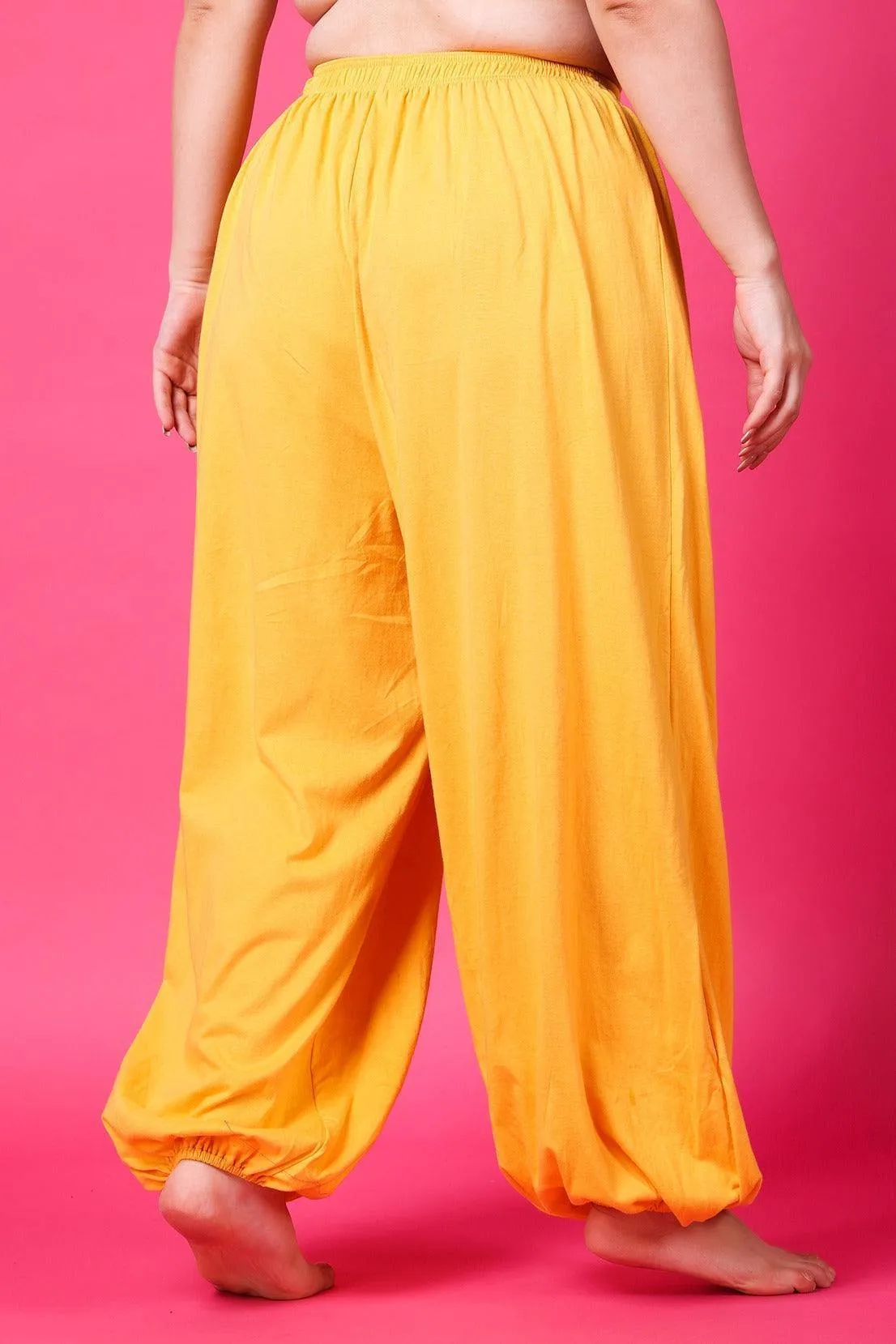 Yellow Solid Harem Pants