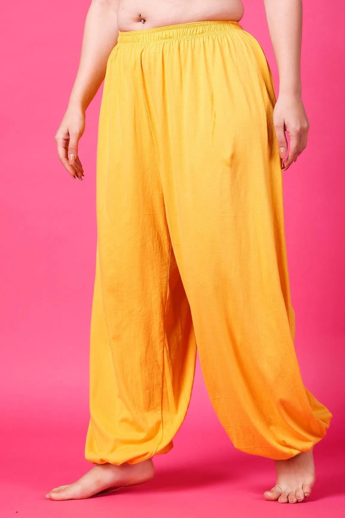 Yellow Solid Harem Pants