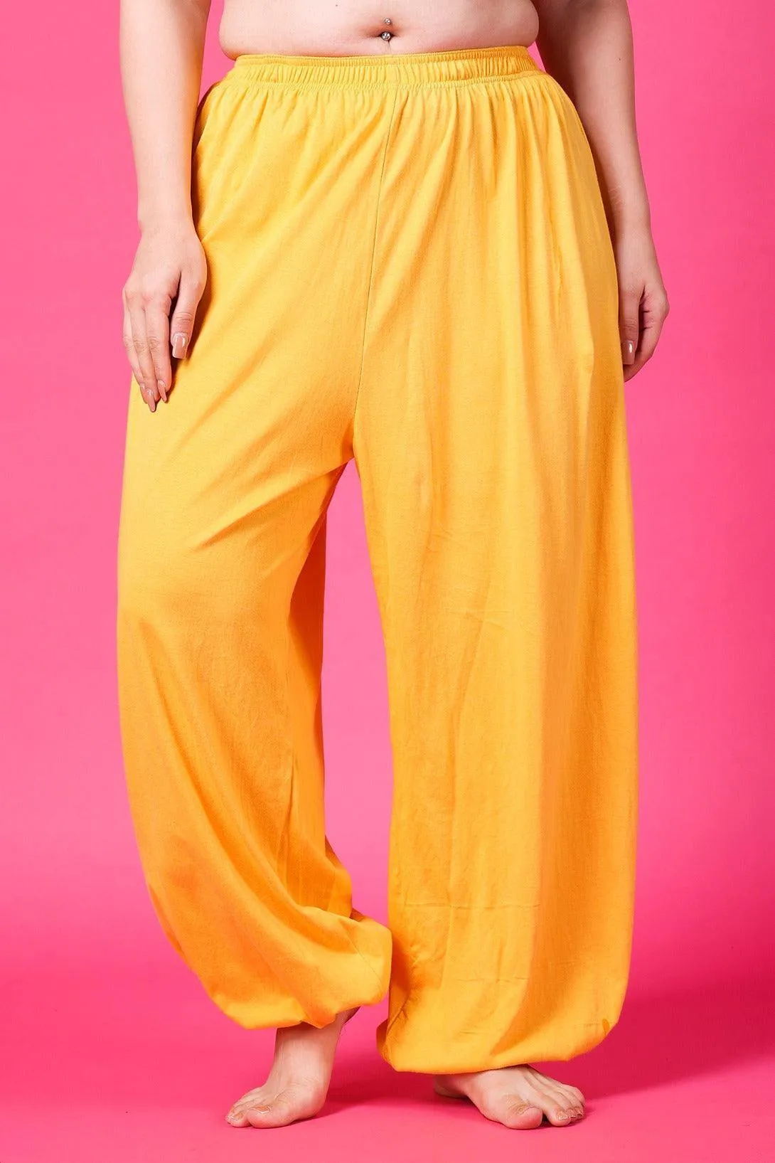 Yellow Solid Harem Pants