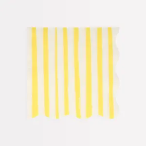 Yellow Stripe Large Napkins (x 16)