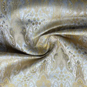 Yellow Traditional Pattern Brocade Fabric 19644