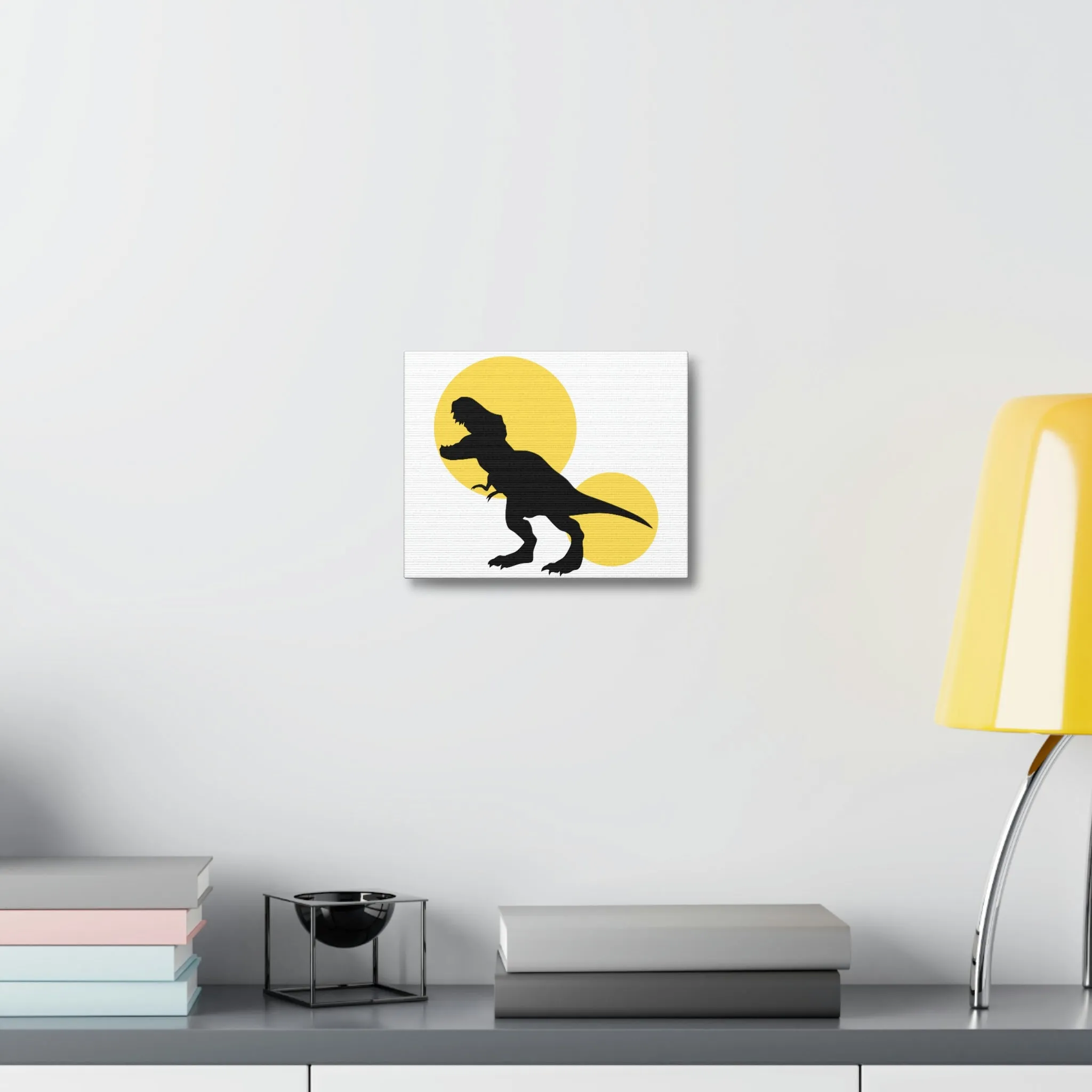 Yellow Tyrannosaurus Rex Design Stretched Canvas