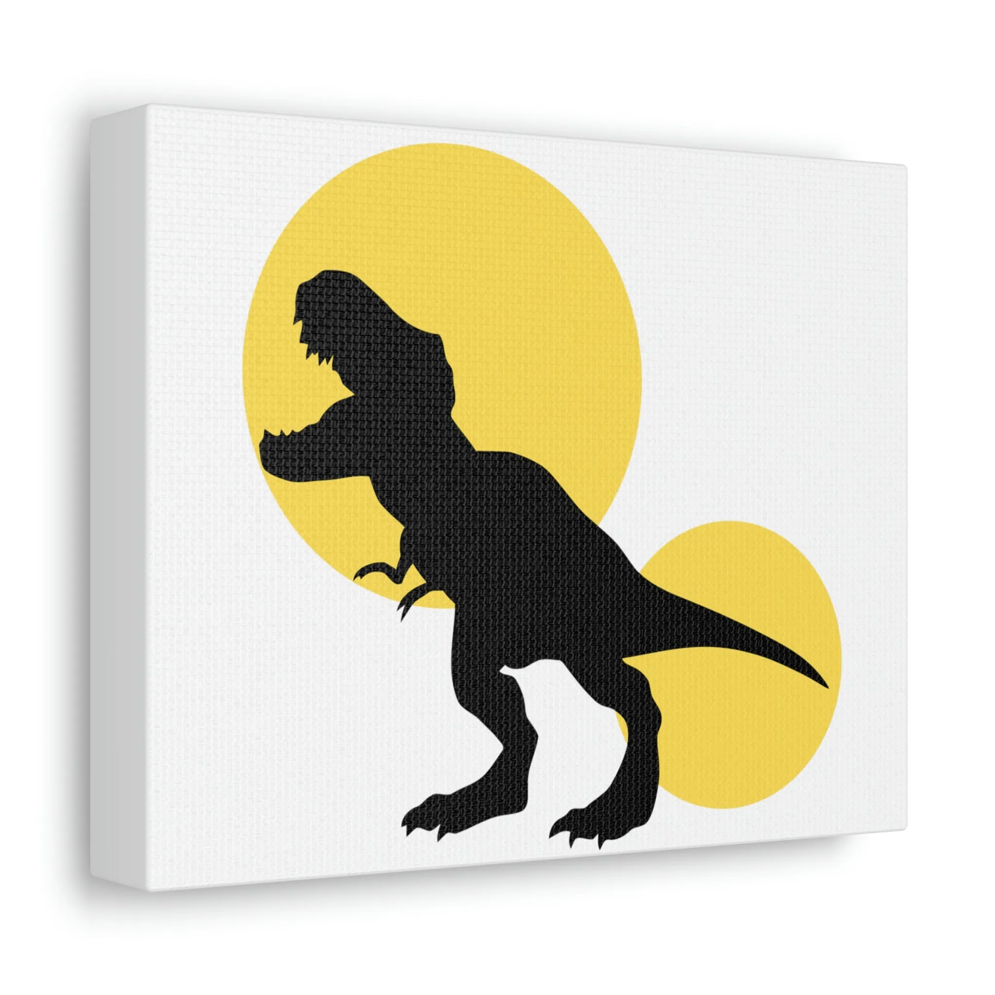 Yellow Tyrannosaurus Rex Design Stretched Canvas