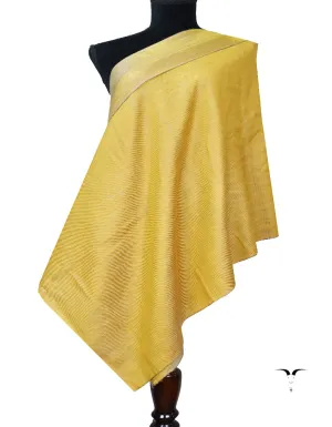 Yellow Zari Reversible Pashmina Stole 8027