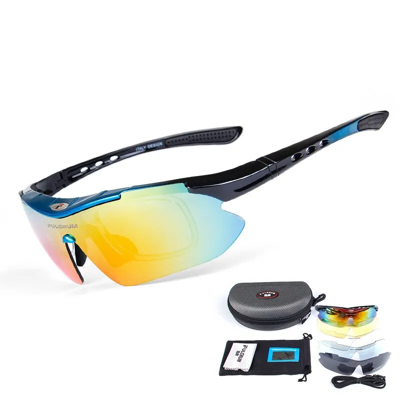 Yimaruili Men's Semi Rim Rectangle Acetate One Lens  5 Polarized Sport Sunglasses F0089