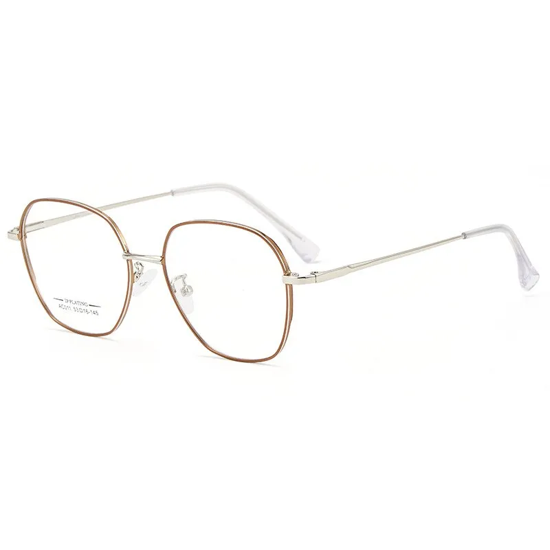 Yimaruili Unisex Full Rim Polygon Square Alloy Frame Eyeglasses AC011