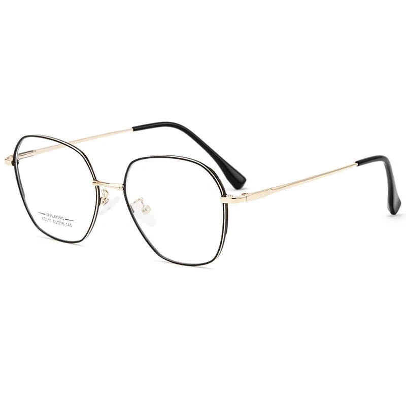 Yimaruili Unisex Full Rim Polygon Square Alloy Frame Eyeglasses AC011