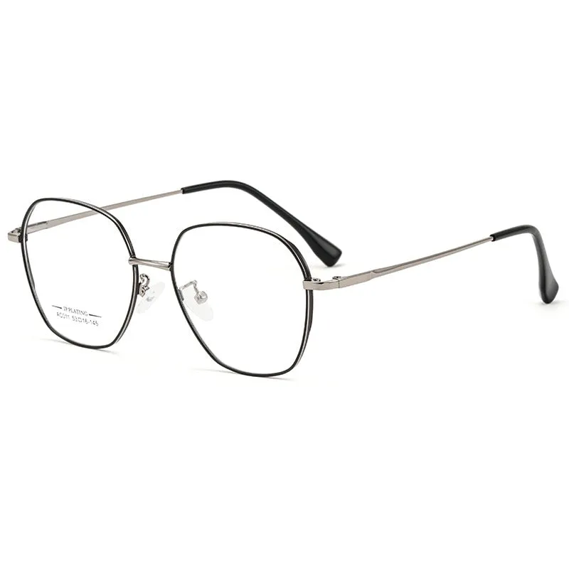 Yimaruili Unisex Full Rim Polygon Square Alloy Frame Eyeglasses AC011