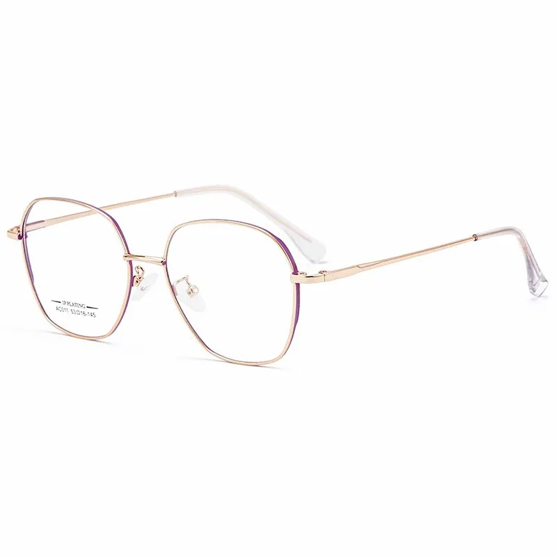 Yimaruili Unisex Full Rim Polygon Square Alloy Frame Eyeglasses AC011