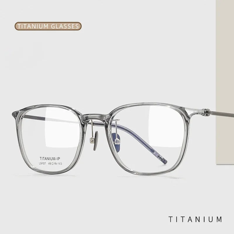 Yimaruili Unisex Full Rim Square Tr 90 Titanium Eyeglasses L9107