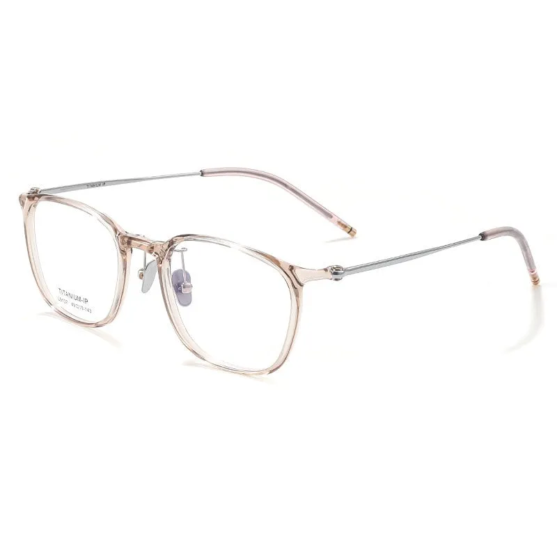 Yimaruili Unisex Full Rim Square Tr 90 Titanium Eyeglasses L9107