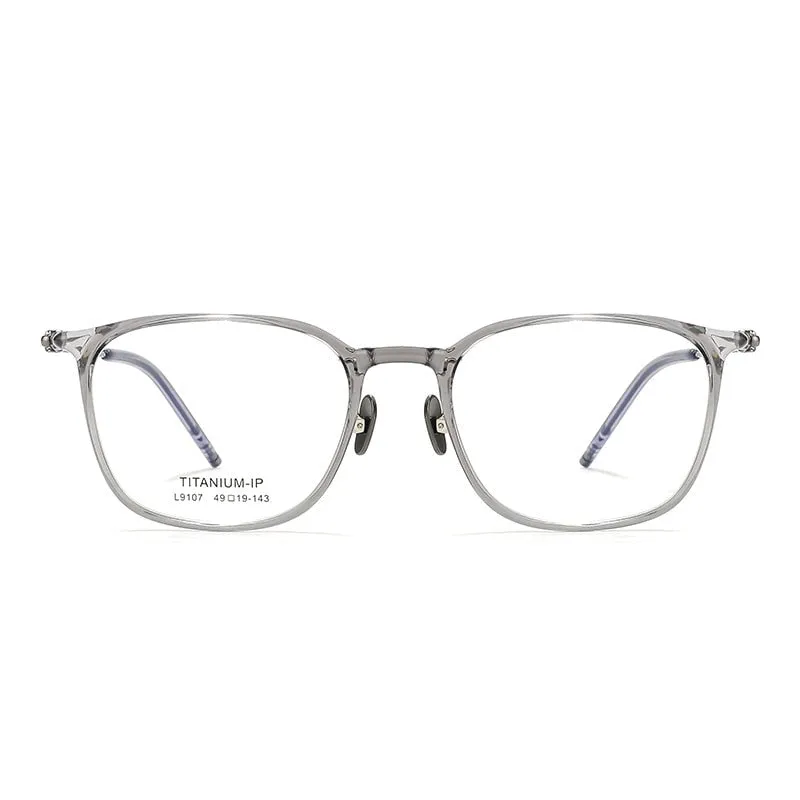 Yimaruili Unisex Full Rim Square Tr 90 Titanium Eyeglasses L9107