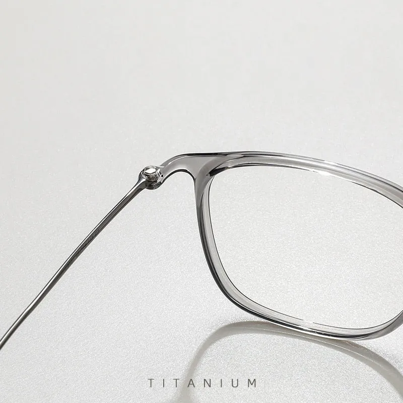 Yimaruili Unisex Full Rim Square Tr 90 Titanium Eyeglasses L9107