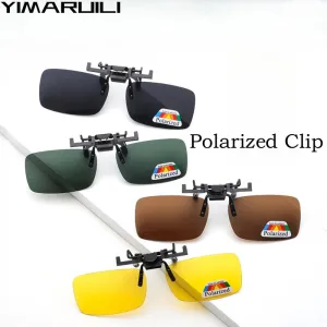 Yimaruili Unisex Square Polarized Alloy Plastic Clip On Sunglasses