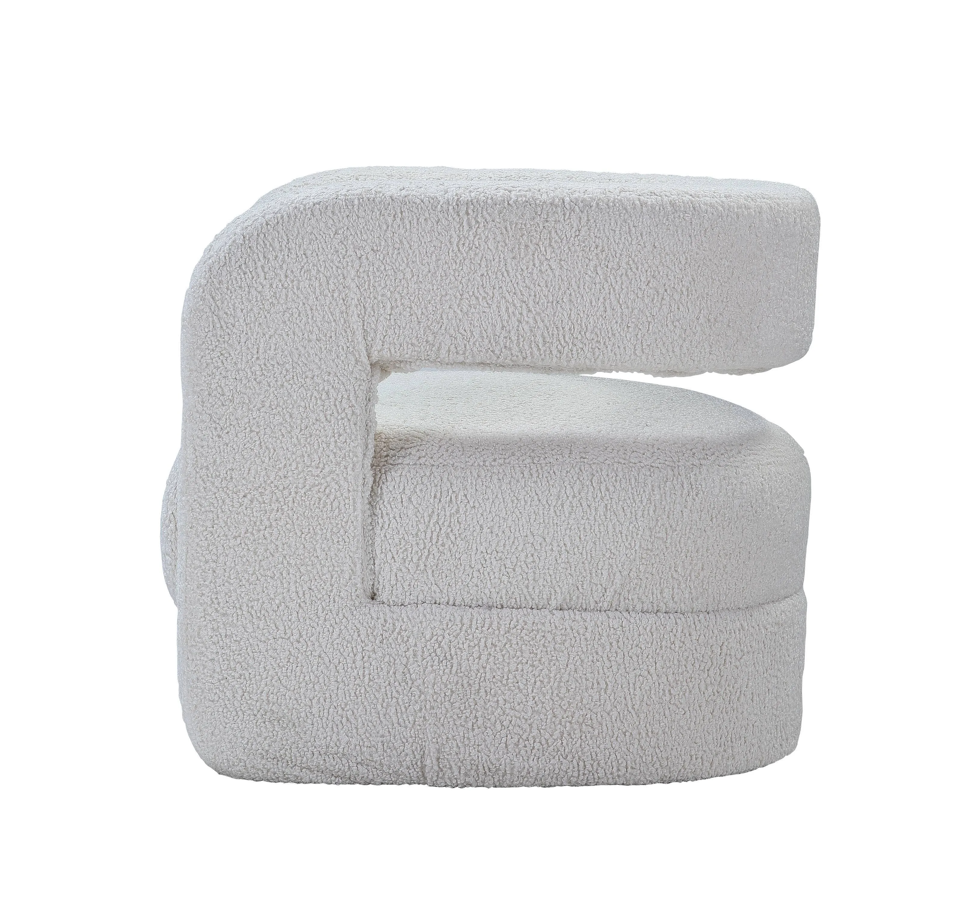 Yitua - Teddy Sherpa Accent Chair - White