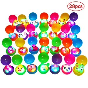 YIWA 28pcs Easter Egg LED Jelly Light Up Rings