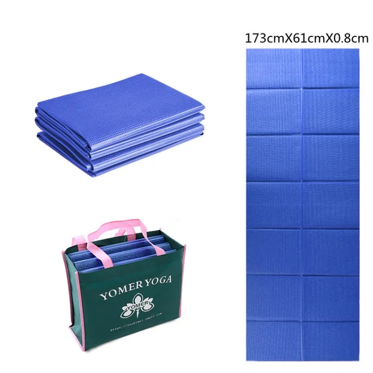 YM15C Portable Travel Thick Fold Yoga Pad Student Nnap Mat, Thickness: 8mm (Blue)