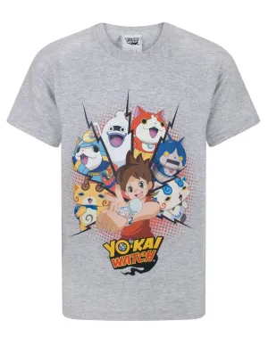 Yo Kai Watch Nate Boys Grey Short Sleeved T-Shirt