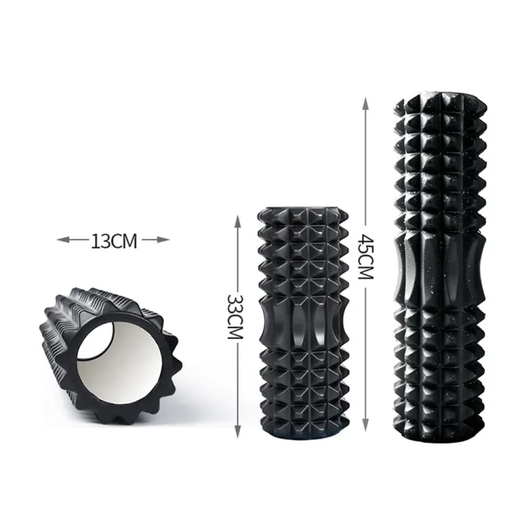 Yoga Pilates Fitness EVA Roller Muscle Relaxation Massage, Size: 33cm x 13cm (Black)