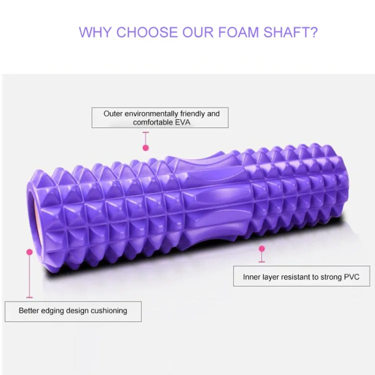 Yoga Pilates Fitness EVA Roller Muscle Relaxation Massage, Size: 45cm x 13cm (Purple)