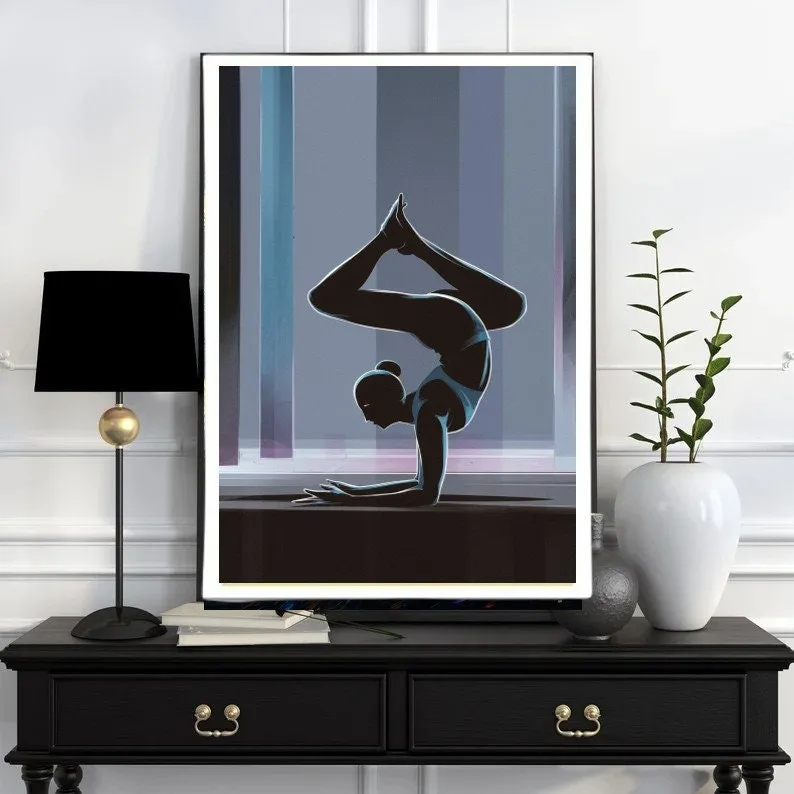 Yoga pose  Print, Yoga Wall Art, gift for yoga lovers Yoga Gift