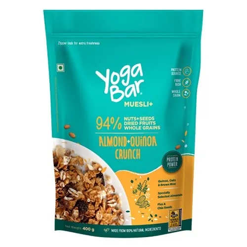 Yogabar Muesli Variety Pack - (Dark Chocolate, Fruits Nuts   Seeds, Almond   Quinoa Crunch) 400g each