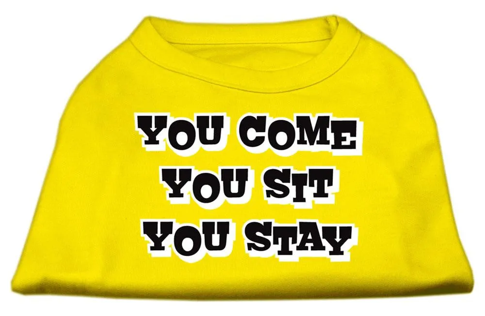 You Come, You Sit, You Stay Screen Print Shirts Yellow XXXL (20)