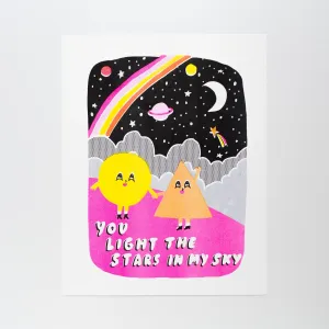 You Light The Stars - Risograph Print