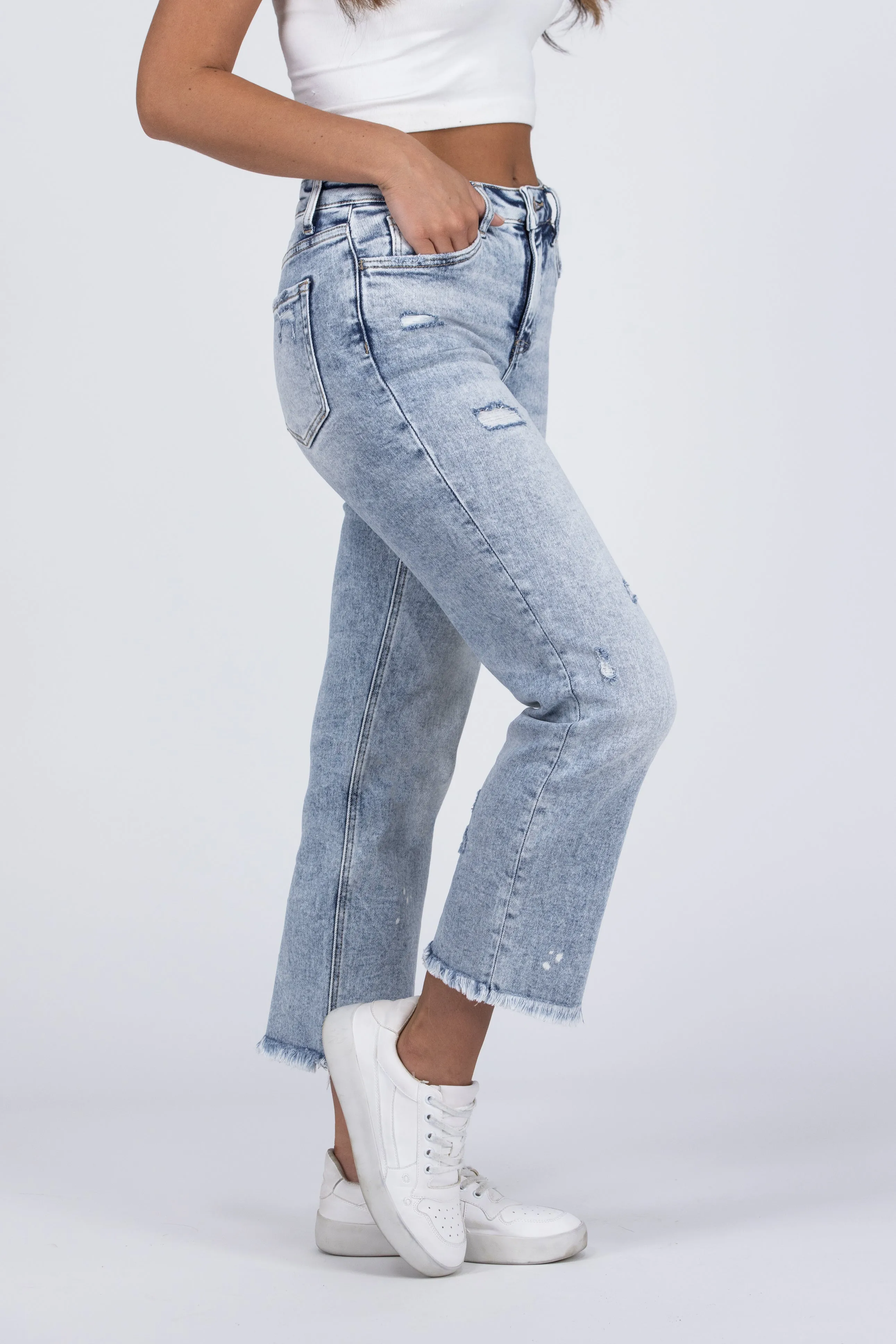 You Owe It To Yourself from Lovervet: High-Rise Tummy Control Ankle Straight Leg Denim