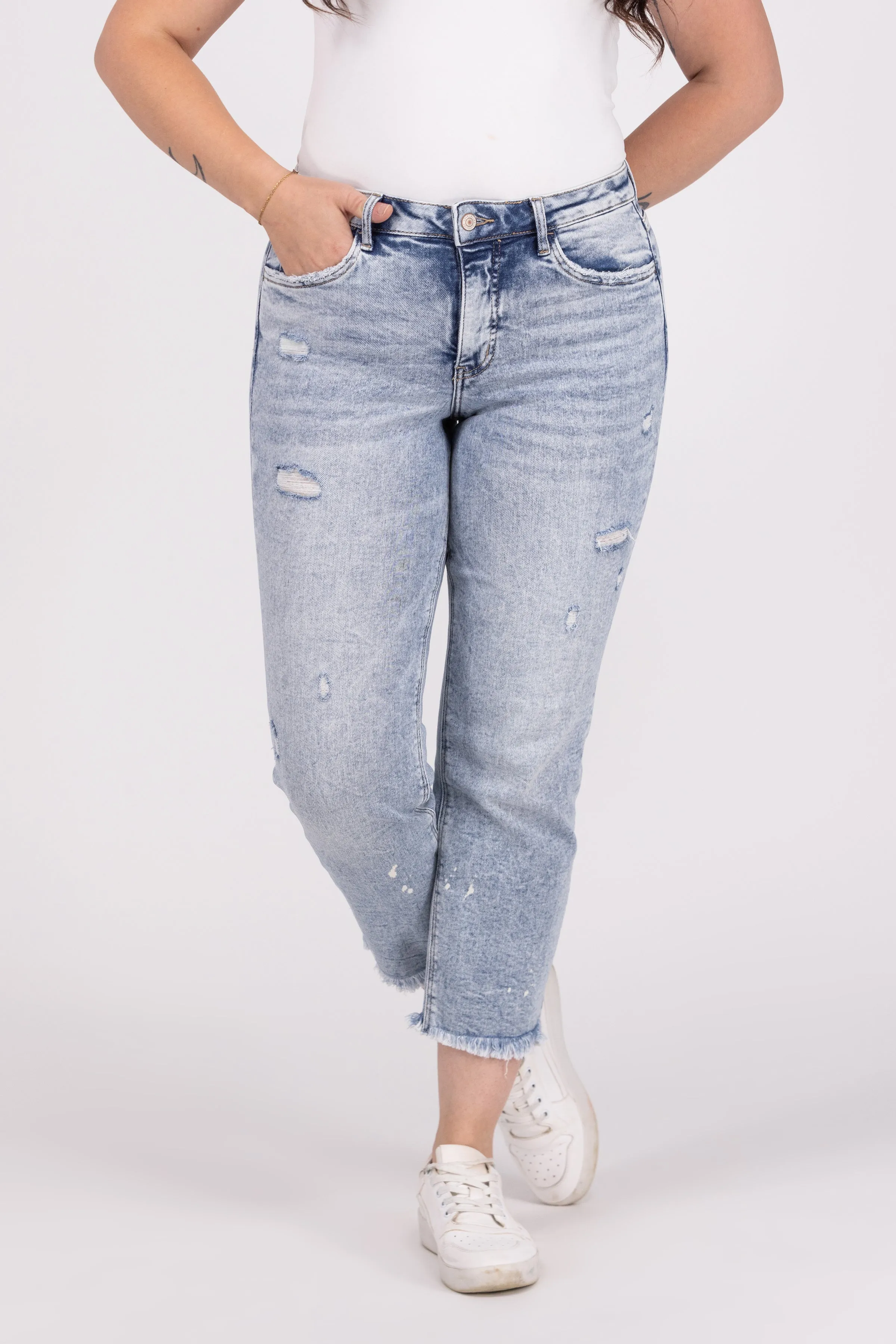 You Owe It To Yourself from Lovervet: High-Rise Tummy Control Ankle Straight Leg Denim