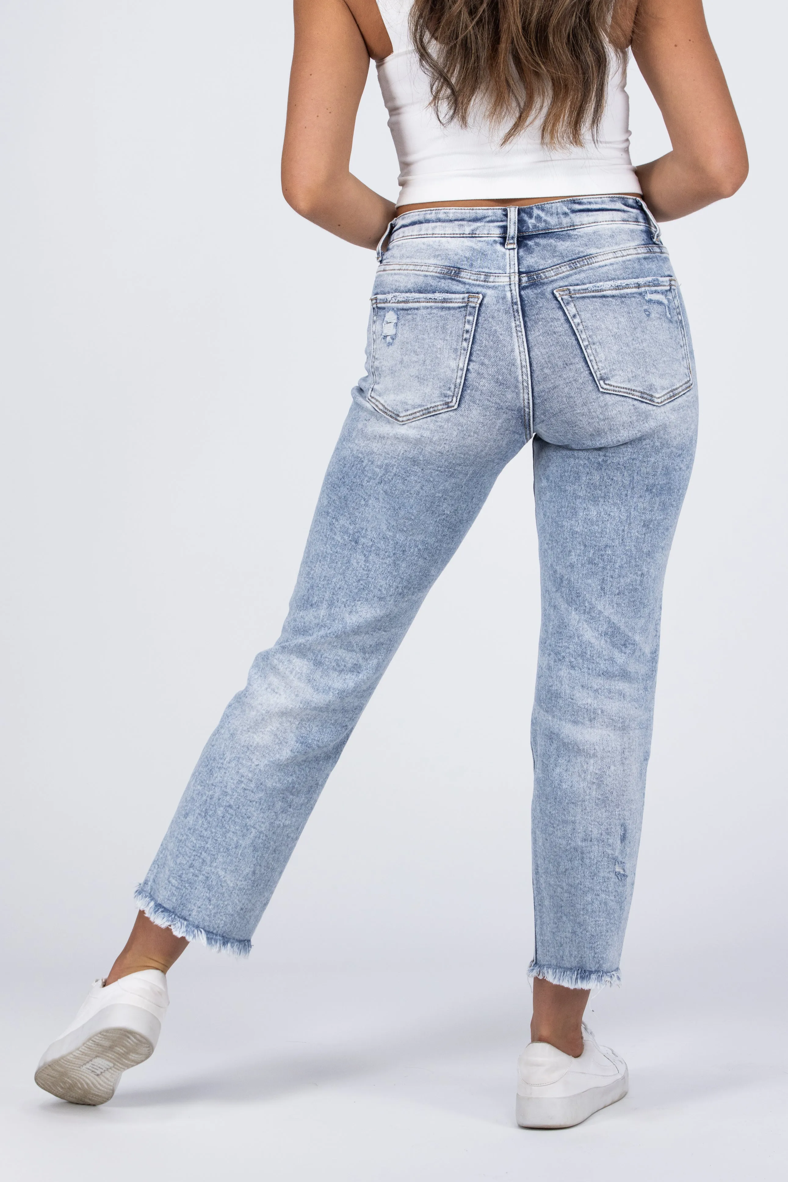 You Owe It To Yourself from Lovervet: High-Rise Tummy Control Ankle Straight Leg Denim