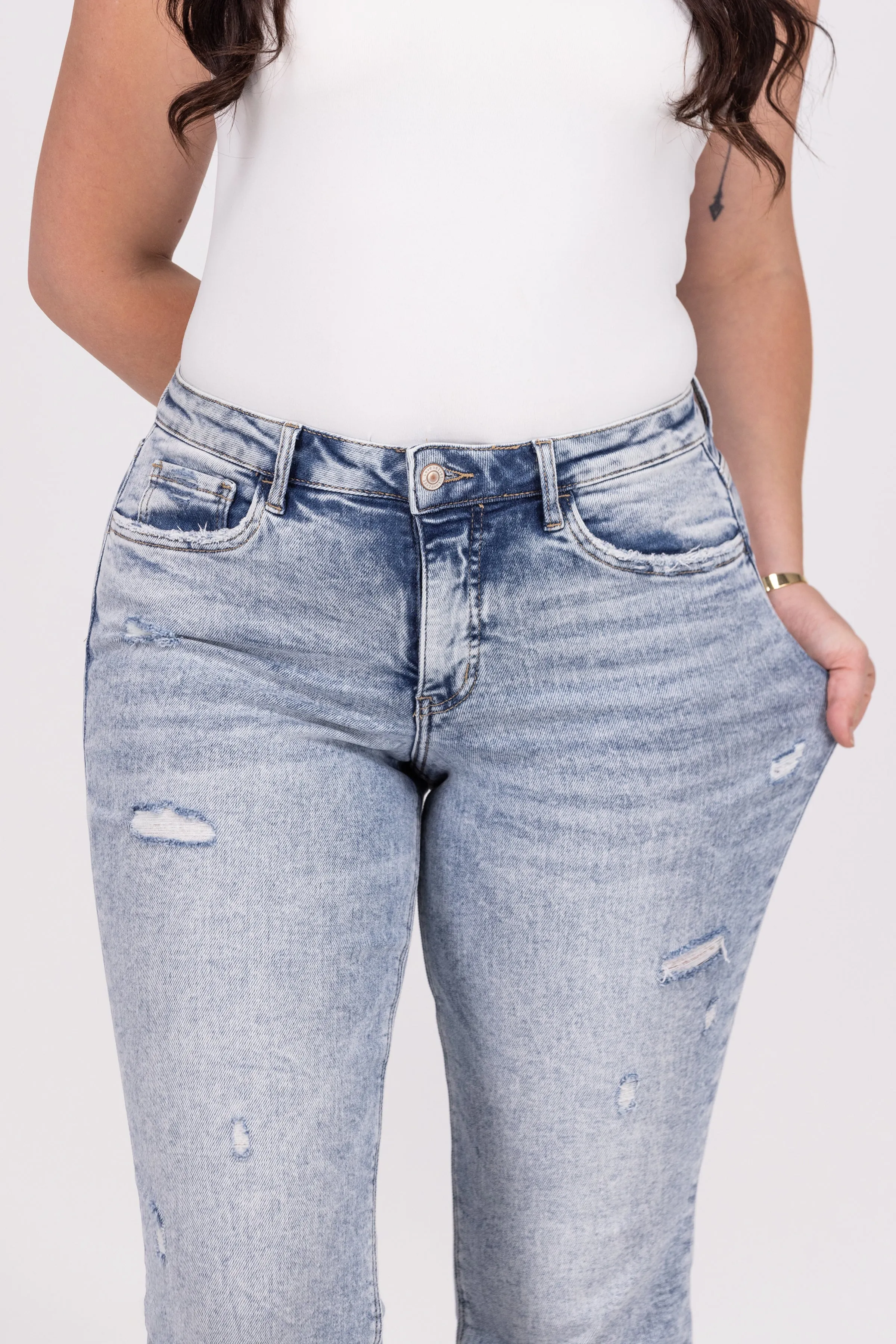 You Owe It To Yourself from Lovervet: High-Rise Tummy Control Ankle Straight Leg Denim