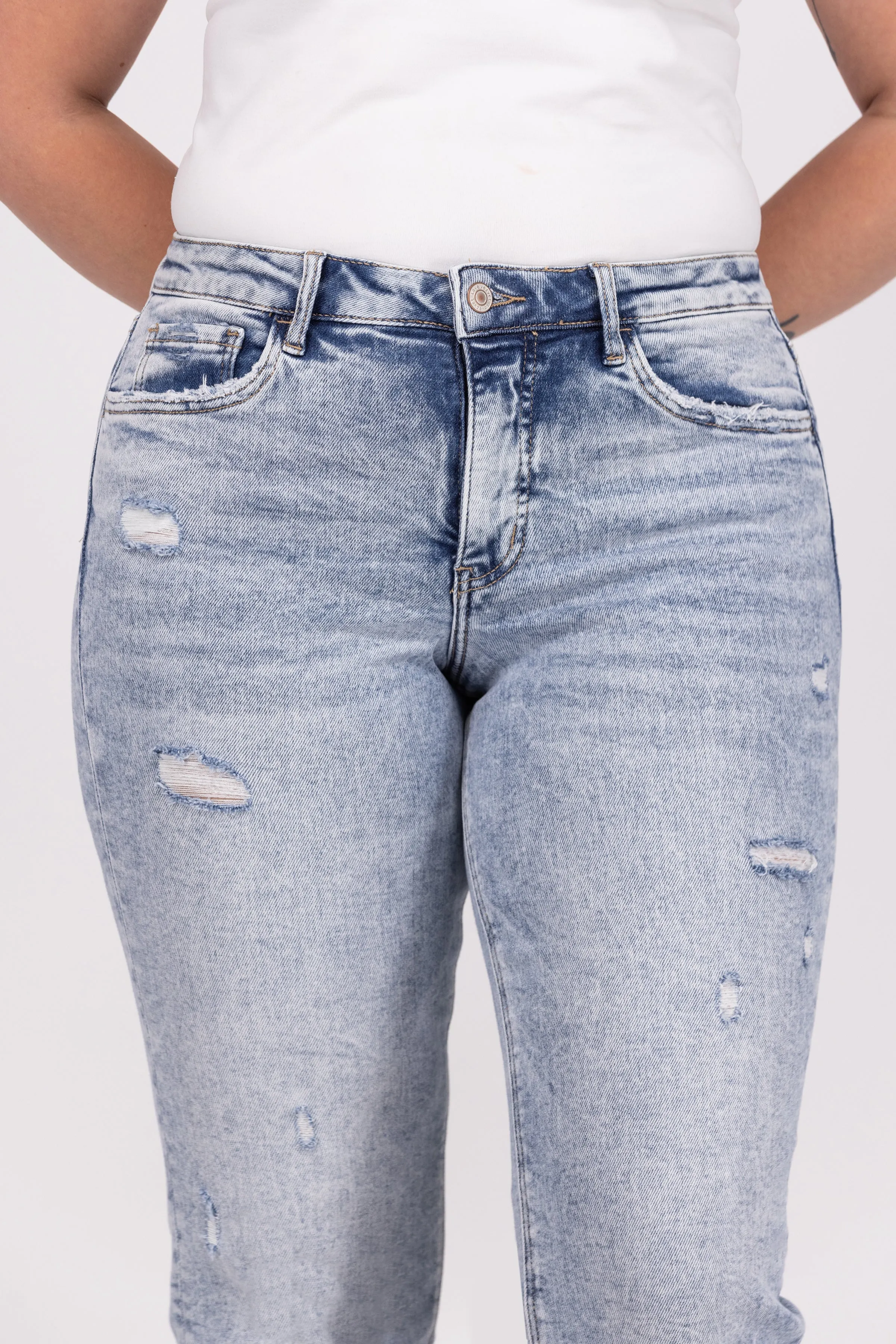 You Owe It To Yourself from Lovervet: High-Rise Tummy Control Ankle Straight Leg Denim