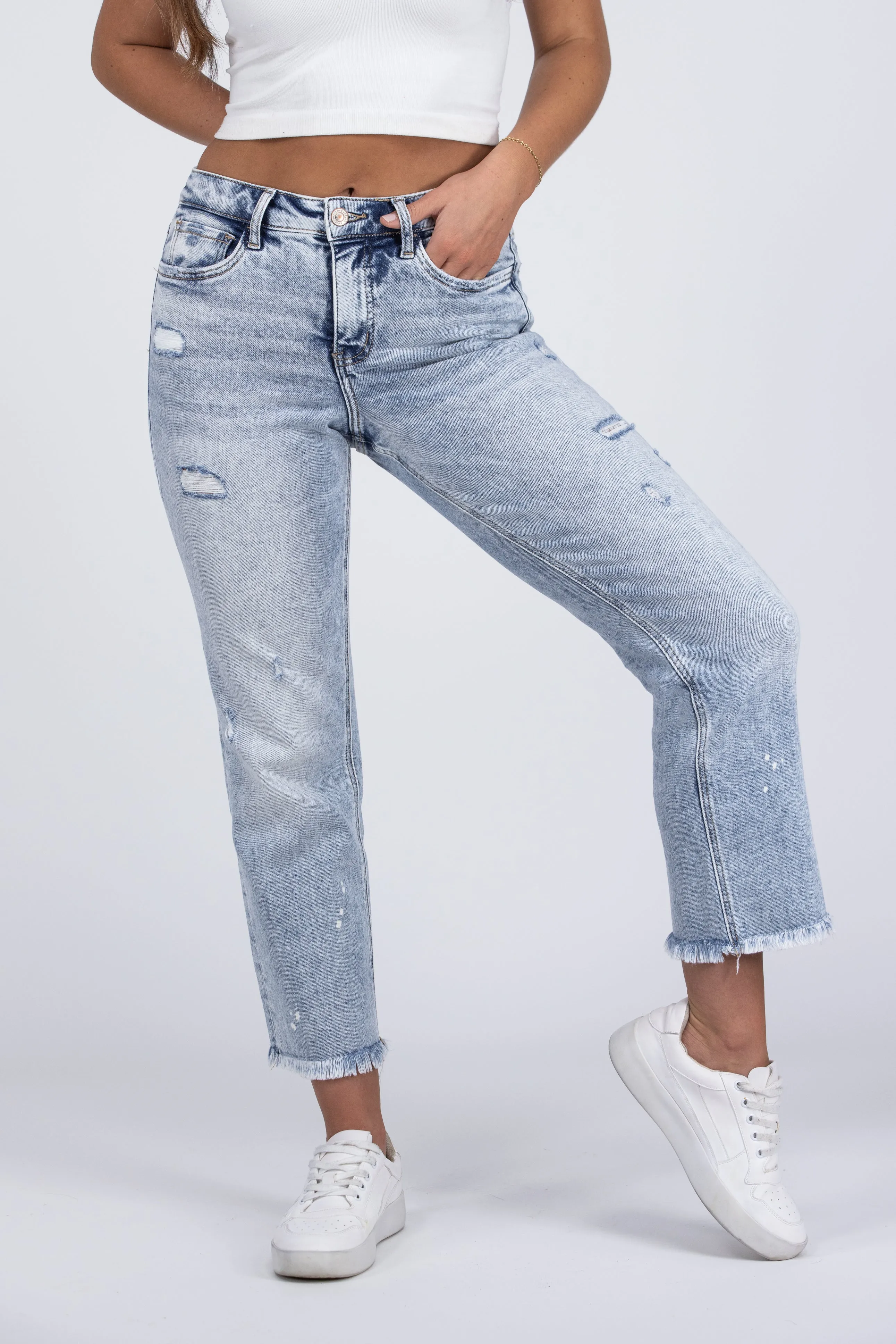 You Owe It To Yourself from Lovervet: High-Rise Tummy Control Ankle Straight Leg Denim