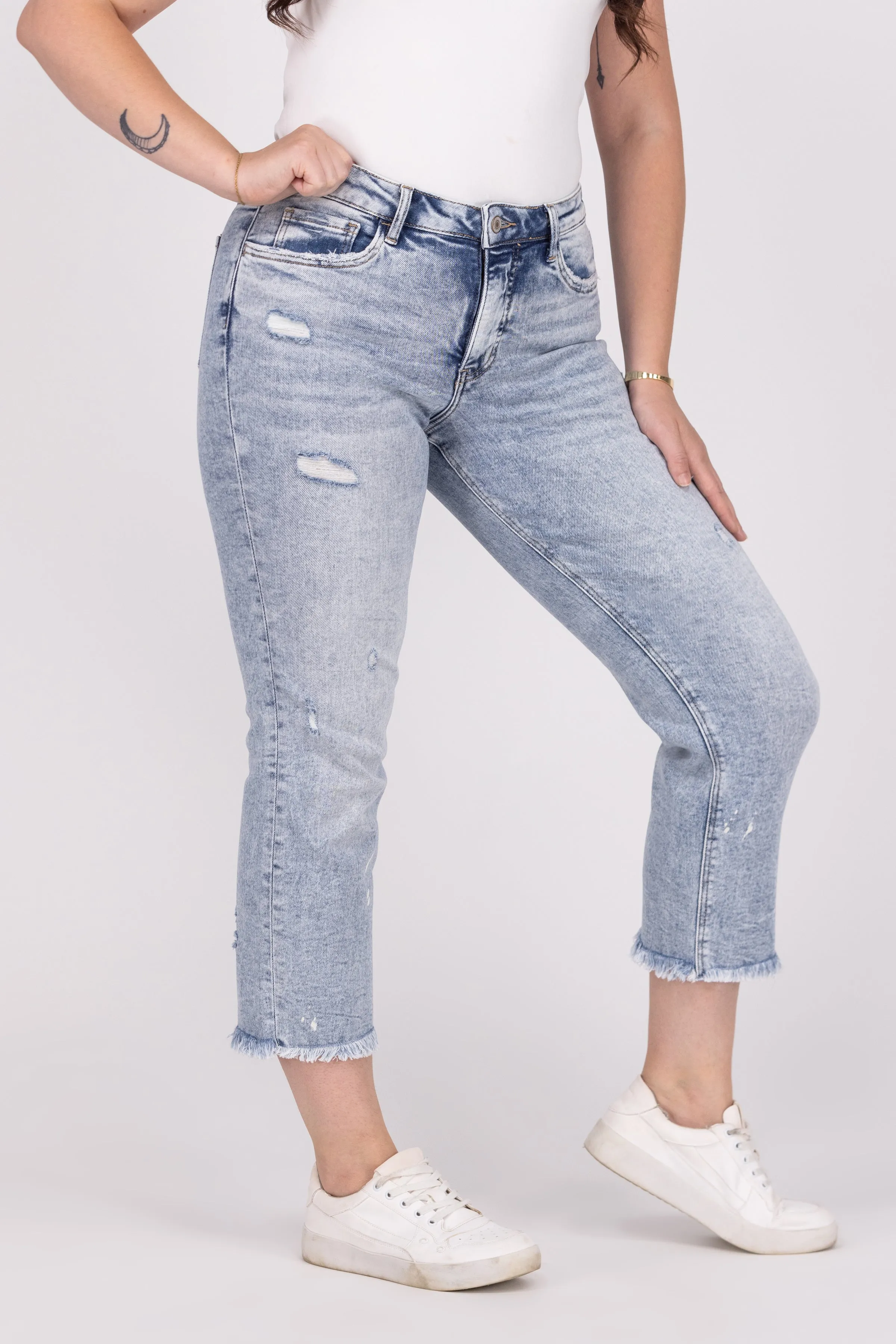 You Owe It To Yourself from Lovervet: High-Rise Tummy Control Ankle Straight Leg Denim