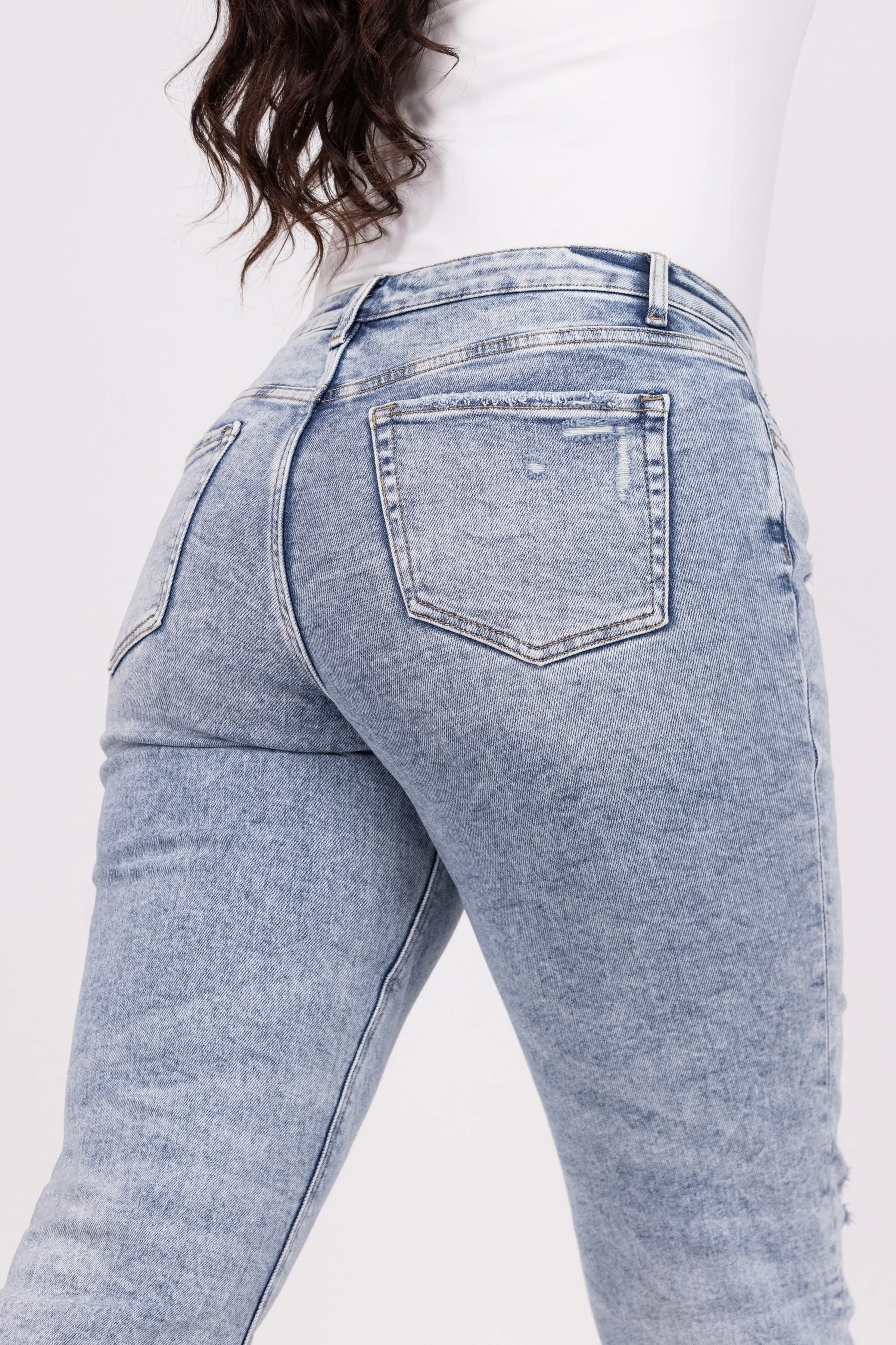 You Owe It To Yourself from Lovervet: High-Rise Tummy Control Ankle Straight Leg Denim