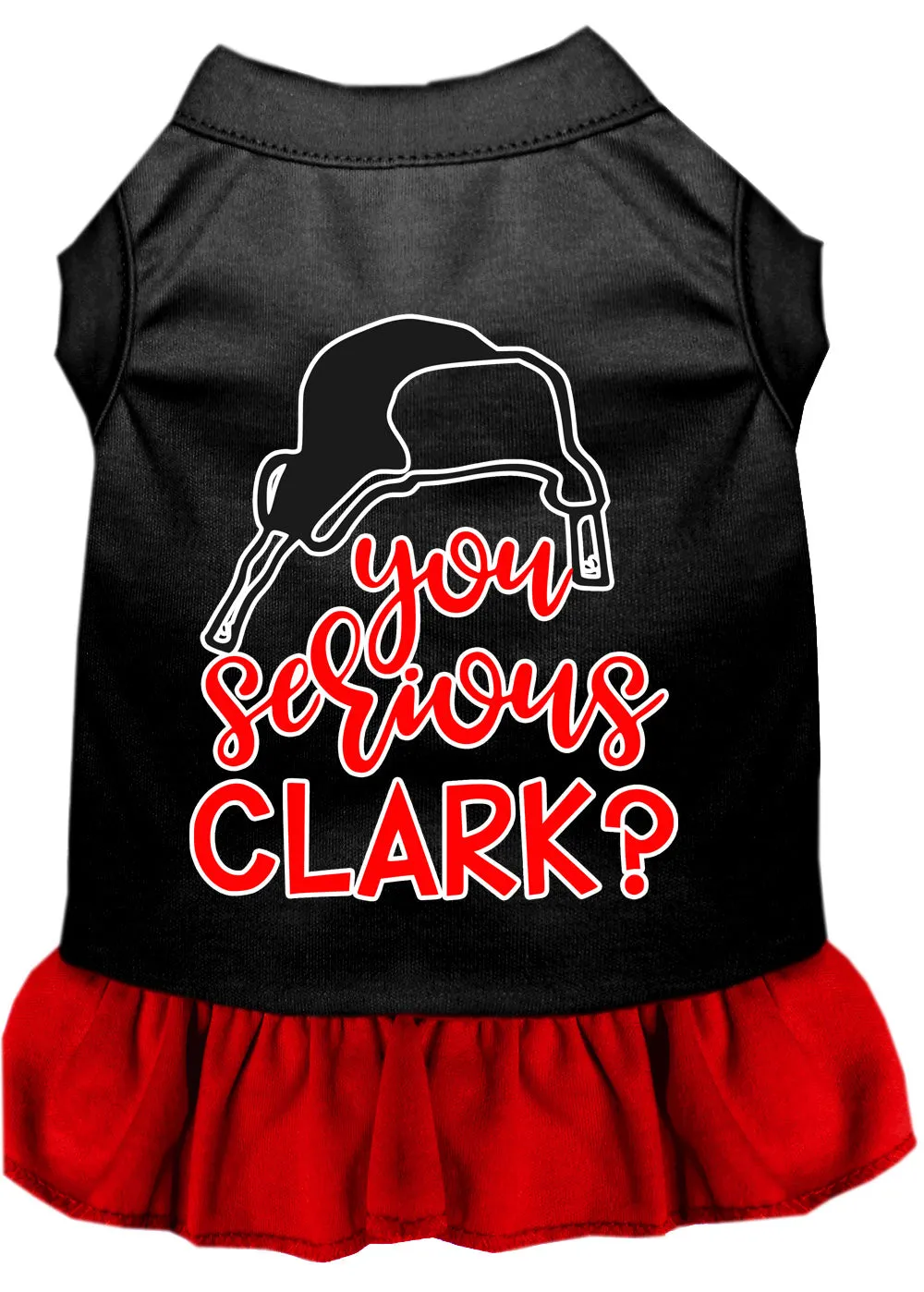 You Serious Clark? Screen Print Dog Dress Black With Red Xxl