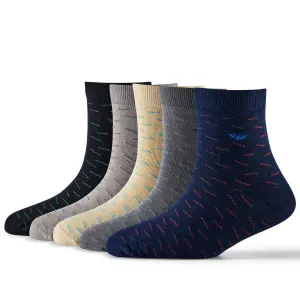 Young Wings Multicolor Self Design Free Size Ankle length Design Causal & Formal Wear Socks-(Pack of 5, Style no.2406-M1)