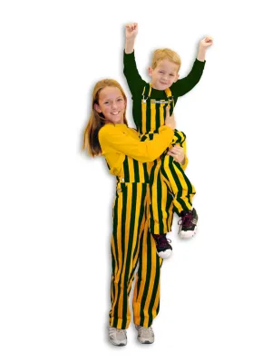 Youth Green & Yellow Striped Game Bib Overalls