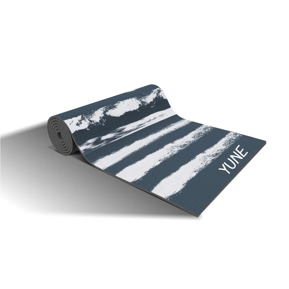 Yune Yoga Blue Striped Stretching Mat Fir