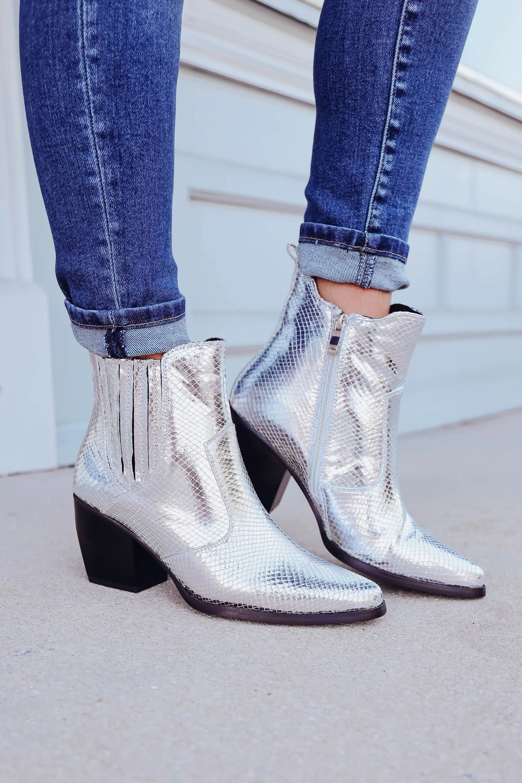 Yvanna Silver Boots by ShuShop