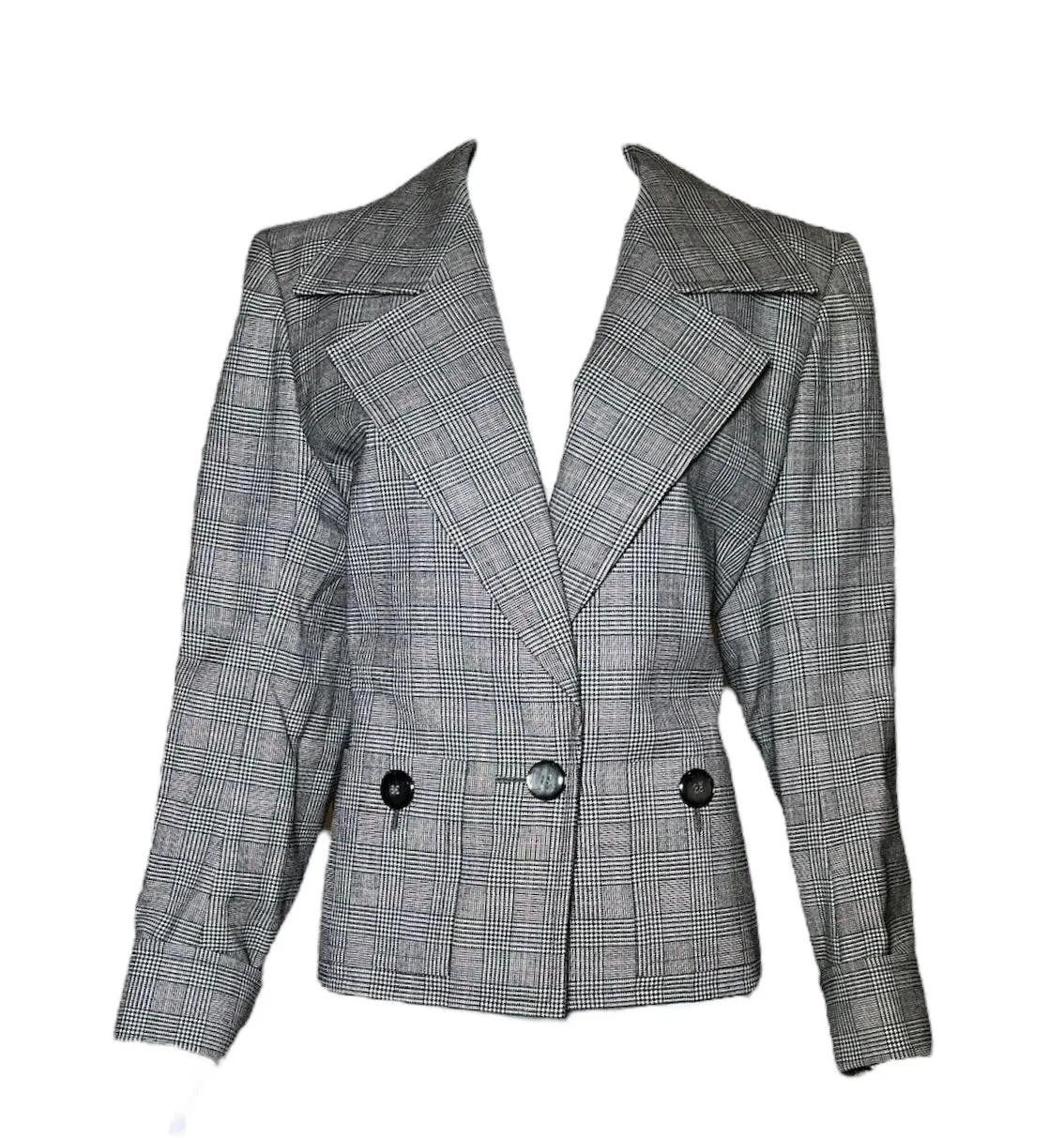 Yves Saint Laurent 80s Haute Couture Houndstooth Suit/Skirt Ensemble