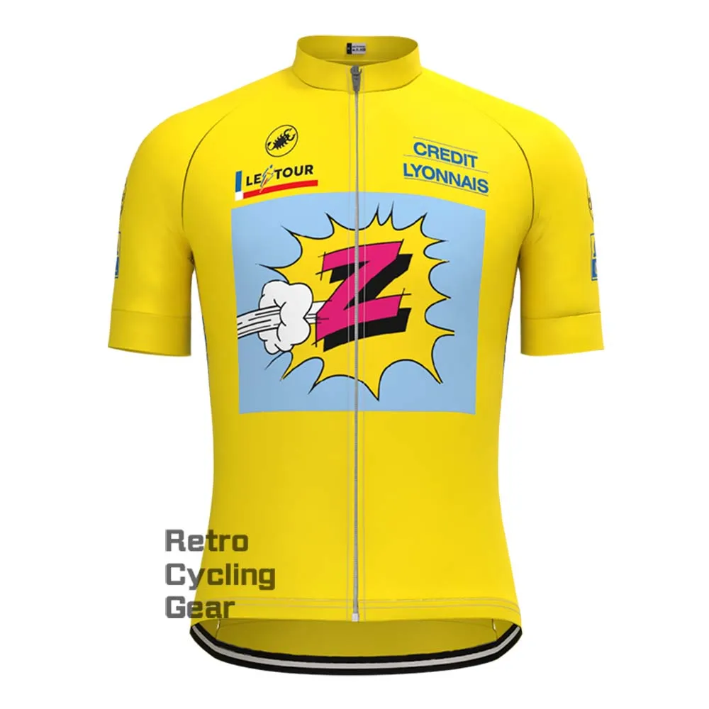 Z Yellow Retro Short Sleeve Cycling Kits