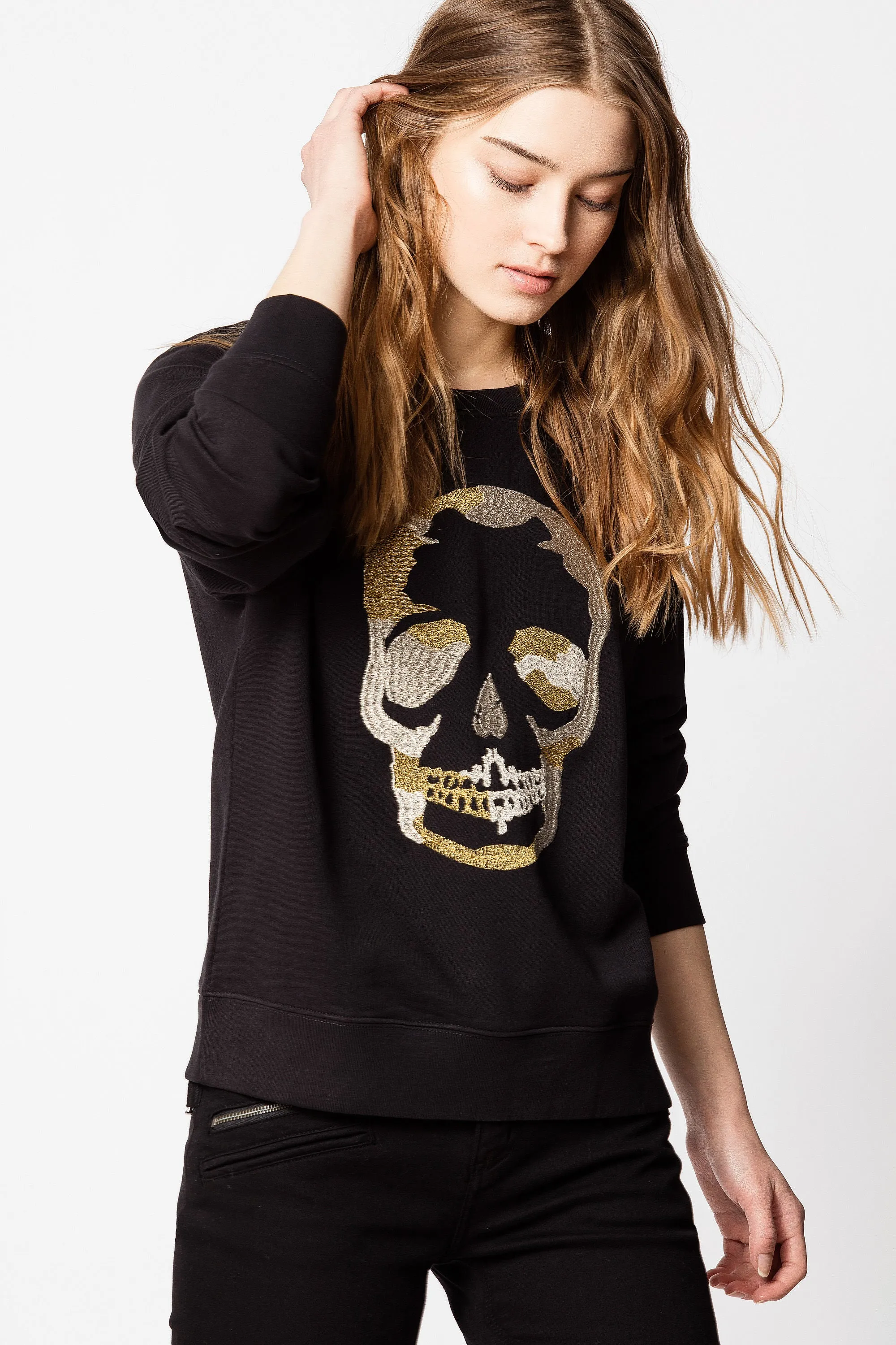 Zadig & Voltaire - Upper Skull Gold Sweatshirt in Noir